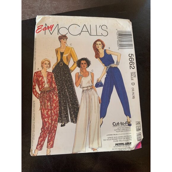 McCall's Misses Lined Jacket Jumpsuit Sewing Pattern Sz 12 - 16 5662 - Uncut - Picture 1 of 10
